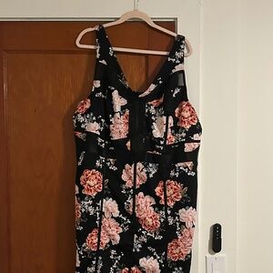 Bodycon Floral Faux corset dress
